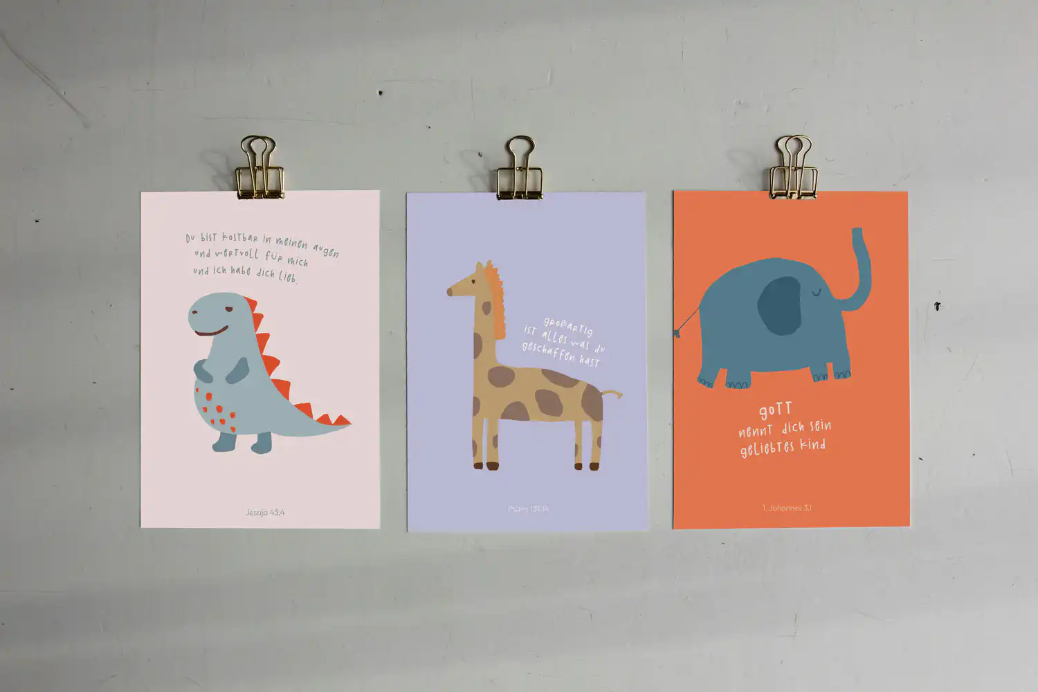 Einzigartige christliche Grußkarten mit Dinosaurier-Designs, ideal für religiöse Anlässe.