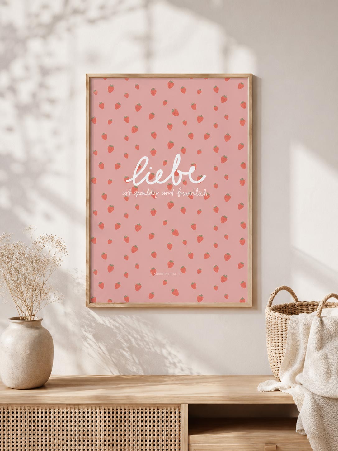 Poster »Liebe ist geduldig« 2 Liebe - die schönste und bedeutungsvollste Emotion, christliche Dekoration.