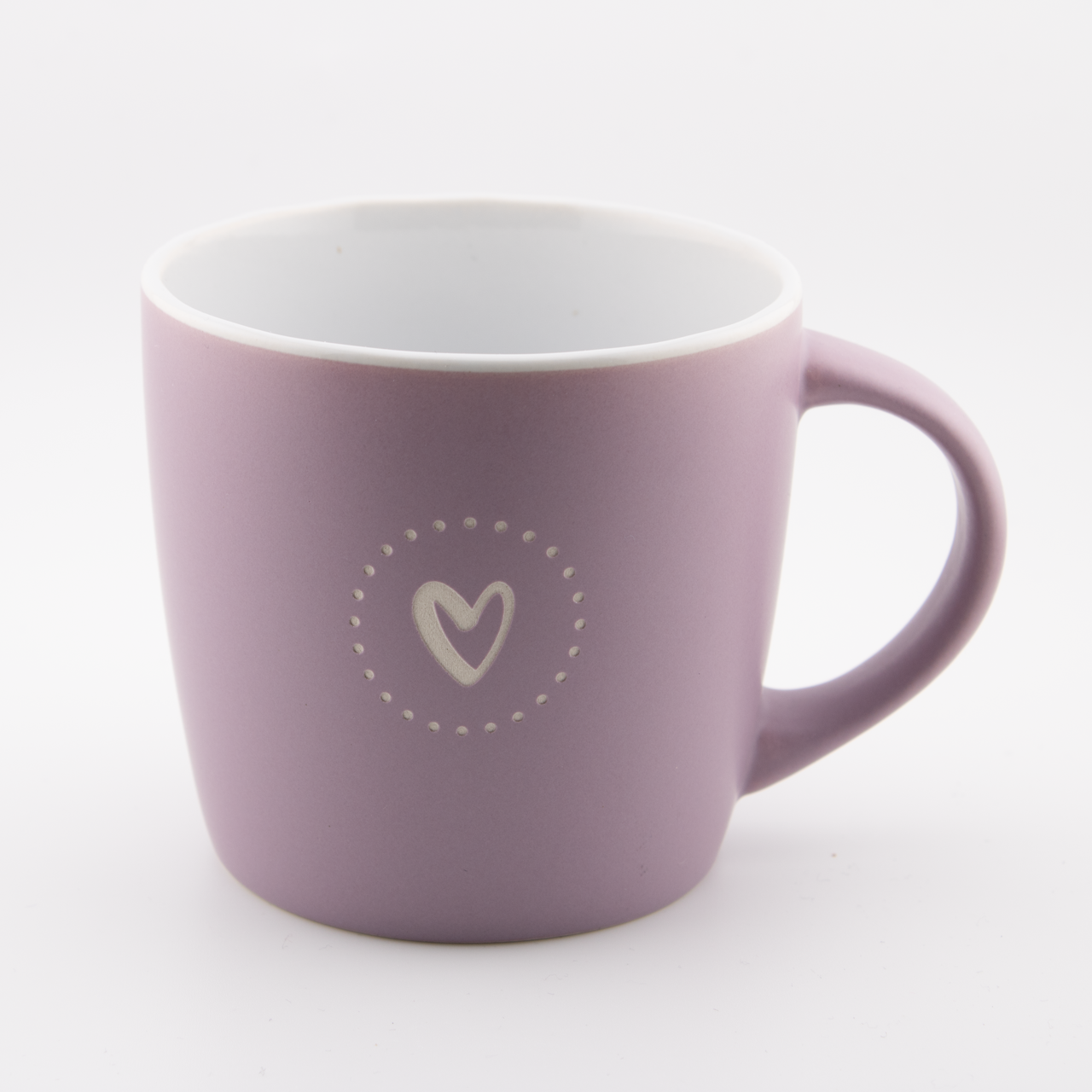 Herz | Tasse 5 Lila Tasse mit Herz-Design, ideal für christliche Geschenke und Marken auf mookho.de.
