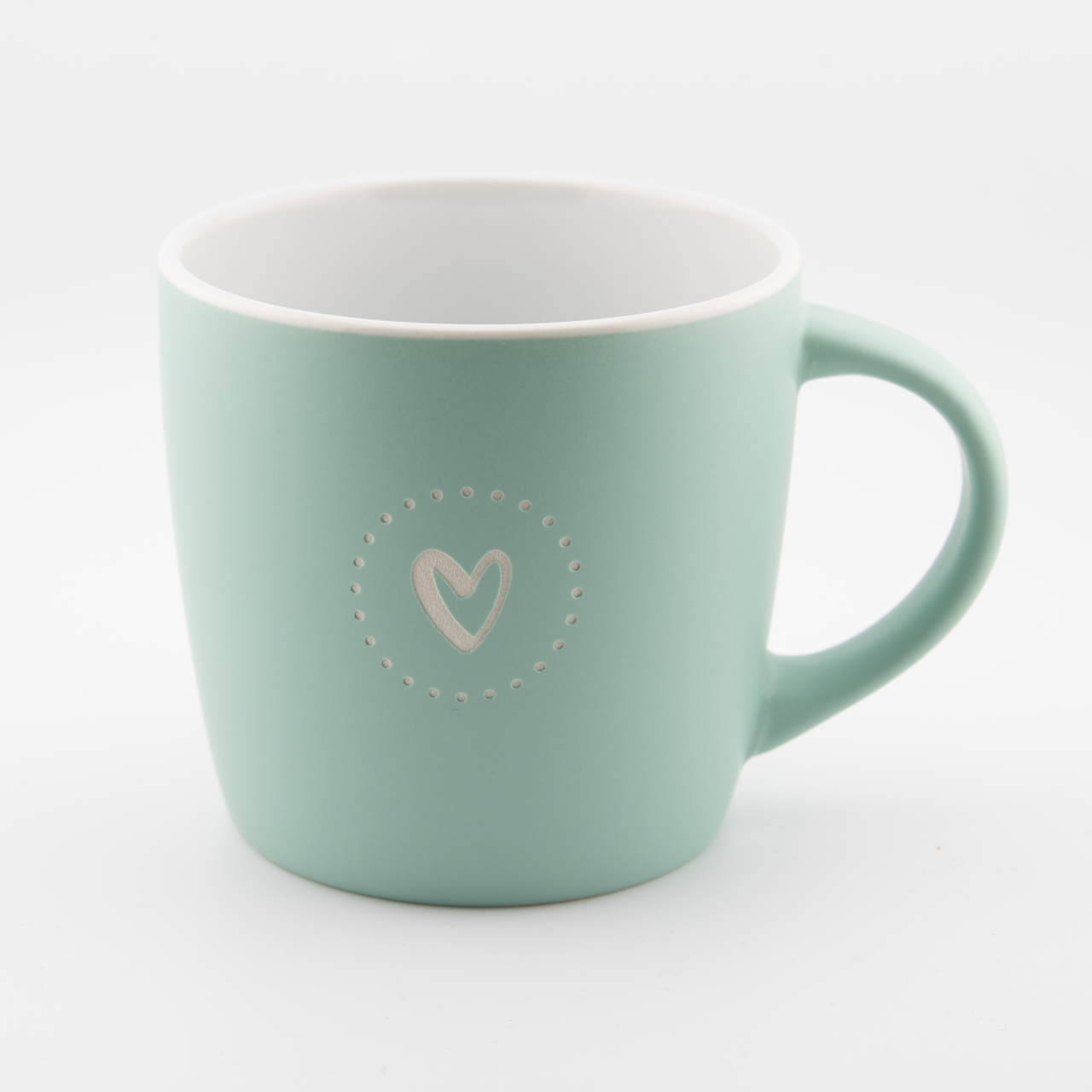 Herz | Tasse 3 Helle grüne Tasse mit Herzsymbol, ideal für christliche Markenprodukte.