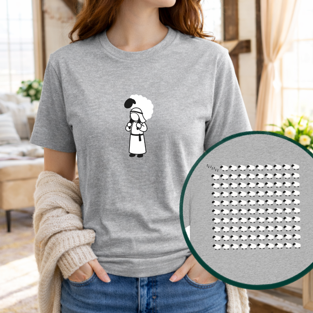 DAS VERLORENE SCHAF – Christliches T-Shirt | Lukas 15,4-6 2 DAS VERLORENE SCHAF – Christliches T-Shirt | Lukas 15,4-6 – Bild 2