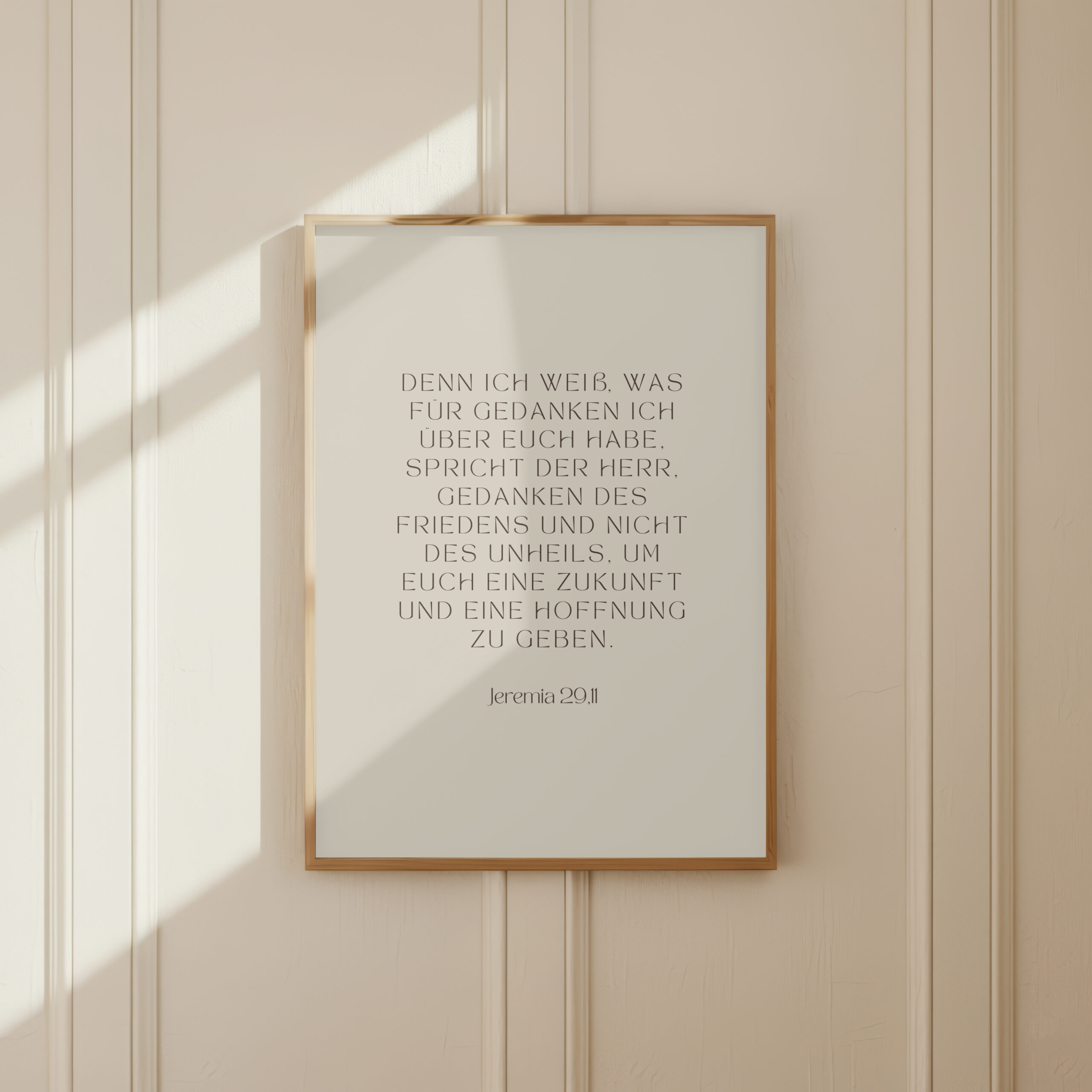 JEREMIA 29 11 - minimalistisches Poster in beige 1 JEREMIA 29 11 - minimalistisches Poster in beige