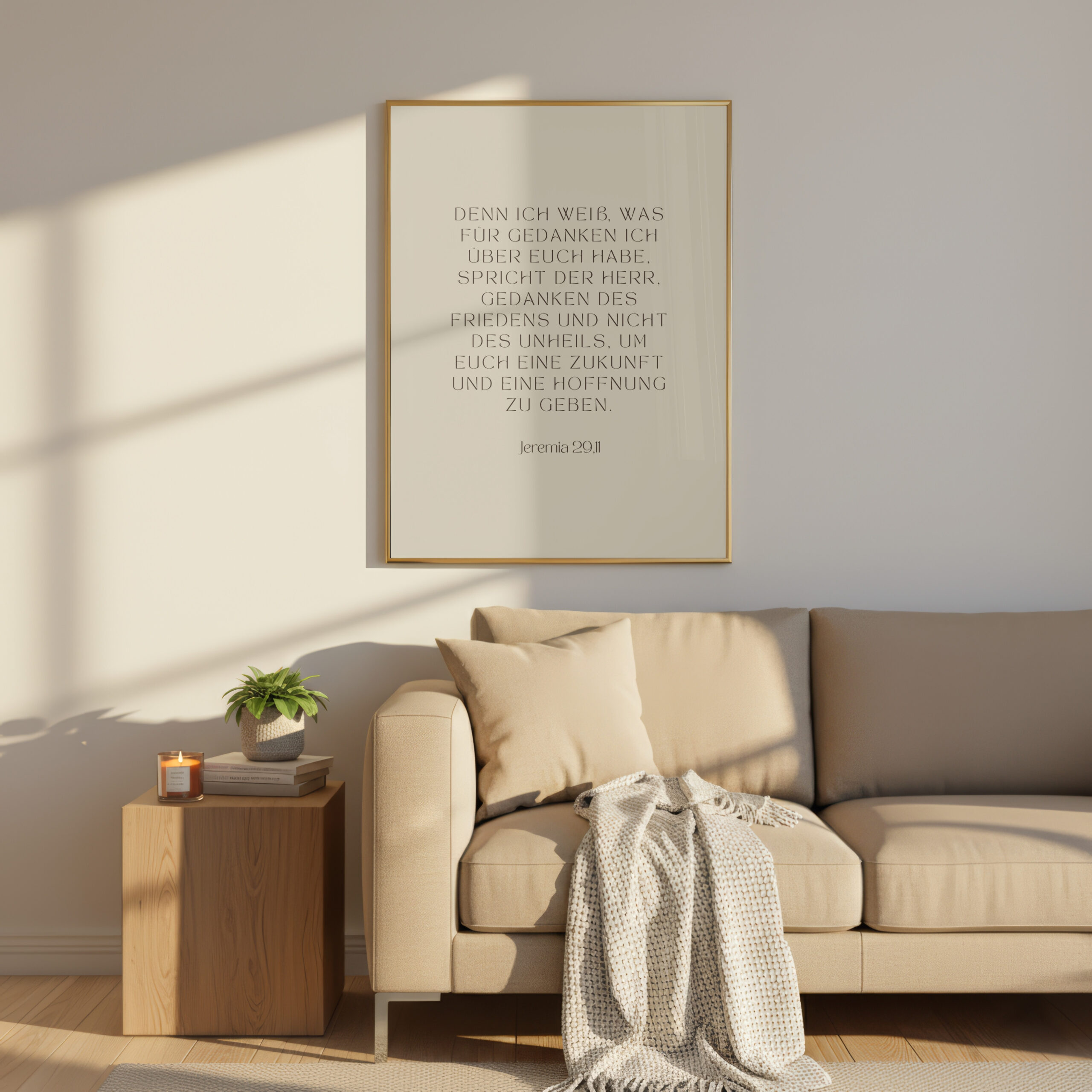 JEREMIA 29 11 - minimalistisches Poster in beige 2 JEREMIA 29 11 - minimalistisches Poster in beige – Bild 2